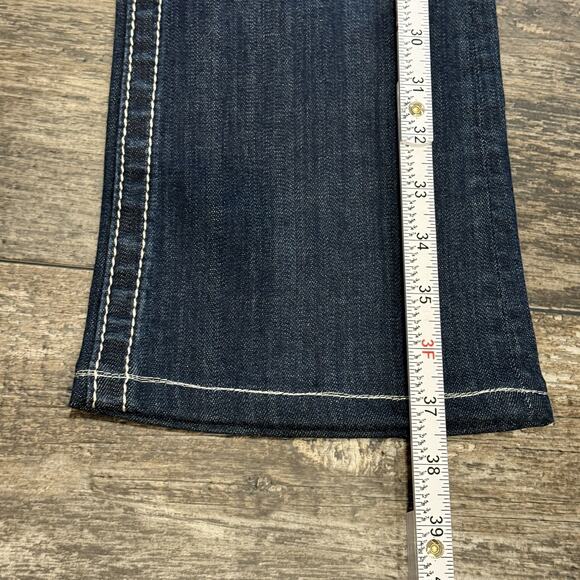 Miss Me Jeans Womens 26 Blue Signature Boot MK 324 Embroidered Distressed‎ Denim - Picture 13 of 15